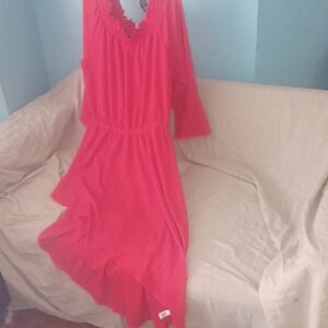 Elegant Red Asymmetrical Dress